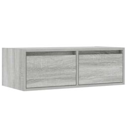Berkfield Home TV Cabinet with LED Lights Grey Sonoma 75x35.5x25 cm - thumbnail 6