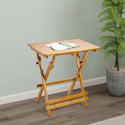 KORVIXA Adjustable Height 52-74cm Wooden Study Writing Desk in Beige - Size: 100 cm - thumbnail 5