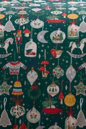 Fusion 'Christmas Ornaments' Festive Print Duvet Cover Set in Green - Size: King - thumbnail 3
