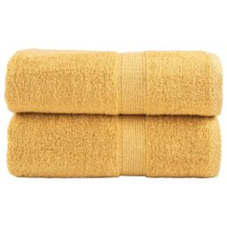 Berkfield Home Premium Soap Towels SOLUND 2pcs Gold 30x30cm 600gsm