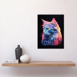 "Artery8 Wall Art Print Ragamuffin Cat Artwork No 2 By Karen Peters Bright Uplit Pastel Toned Light Elegant Painting Poster - Size: W12"" x H16""" - thumbnail 4