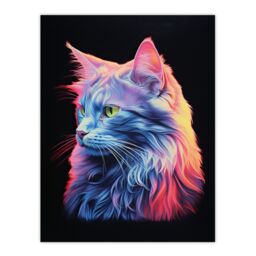 "Artery8 Wall Art Print Ragamuffin Cat Artwork No 2 By Karen Peters Bright Uplit Pastel Toned Light Elegant Painting Poster - Size: W12"" x H16""" - thumbnail 1