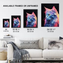 "Artery8 Wall Art Print Ragamuffin Cat Artwork No 2 By Karen Peters Bright Uplit Pastel Toned Light Elegant Painting Poster - Size: W12"" x H16""" - thumbnail 3
