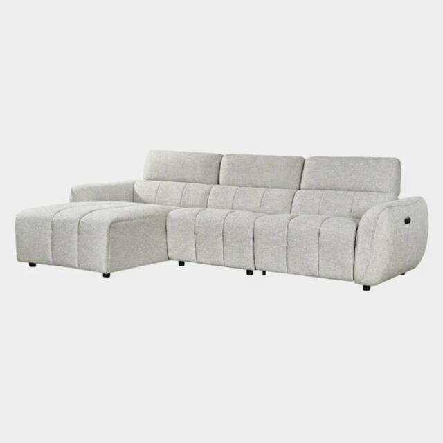 Stratus Interiors Turin Right - Hand Electric Recliner Sofa - Fabric Finish - Sliver in Silver - image 1