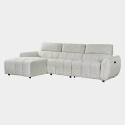 Stratus Interiors Turin Right - Hand Electric Recliner Sofa - Fabric Finish - Sliver in Silver
