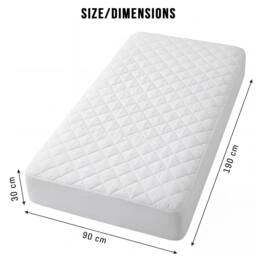 Grace Luxury Quilted Mattress Protector with Deep Pocket in White - Size: Double Fitted - thumbnail 9