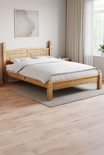 Home Discount Vida Designs Corona King Size Bed Low Foot End Bedroom Furniture in Brown - image 1