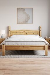 Home Discount Vida Designs Corona King Size Bed Low Foot End Bedroom Furniture in Brown - thumbnail 2