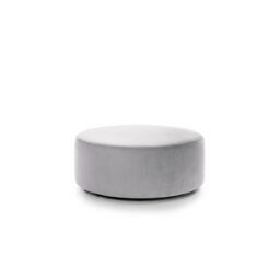 Abakus Direct Chicago Spill-Proof Velvet Large Swivel Footstool in Light Grey - thumbnail 1