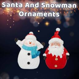 VFM e-Store Santa & Snowman Ornaments 16cm x 13cm 2 Pack - Size: 16 cm x 13 cm - thumbnail 3