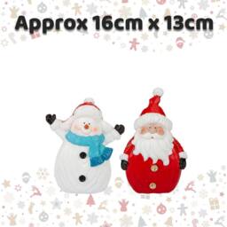 VFM e-Store Santa & Snowman Ornaments 16cm x 13cm 2 Pack - Size: 16 cm x 13 cm - thumbnail 2