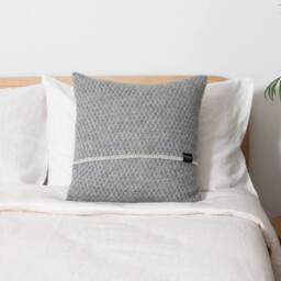 Native Natural Hoop Grey Wool Cushion 45x45cm - Size: 45 cm x 45 cm - thumbnail 1