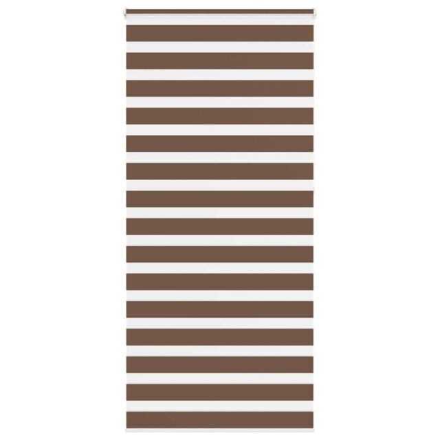 Berkfield Home Zebra Blind Brown 110x230 cm Fabric Width 105.9 cm Polyester - image 1