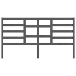 Berkfield Home Bed Headboard Grey 206x4x104 cm Solid Wood Pine - Size: 206 x 4 x 104 cm - thumbnail 4