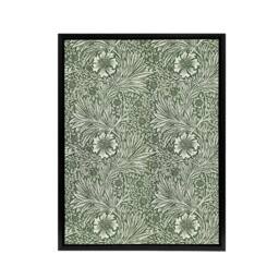 "Artery8 Marigold Flower Green Pattern Framed Canvas Wall Art Print W. Morris - Size: W12"" x H16""" - thumbnail 1