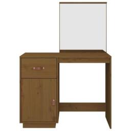 Berkfield Home Dressing Table Honey Brown 95x50x134 cm Solid Wood Pine - Size: 95 x 50 x 134 cm - thumbnail 6