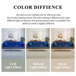BTM Two seater sofa bed with adjustable backrest & cup holders in Blue - thumbnail 8