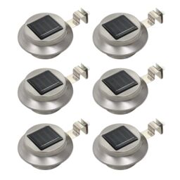 Berkfield Home Outdoor Solar Lamps 6 pcs LED Round 12 cm White in Silver