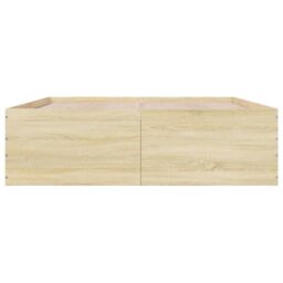 Berkfield Home Bed Frame without Mattress Sonoma Oak 150x200 cm King Size in Brown - thumbnail 4