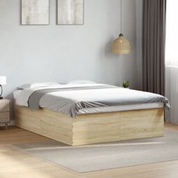 Berkfield Home Bed Frame without Mattress Sonoma Oak 150x200 cm King Size in Brown - thumbnail 1