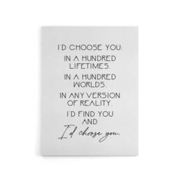 "Artery8 Would Choose You In Hundred Lifetimes Love Modern Canvas Art Print in White - Size: W24"" x H32""" - thumbnail 1