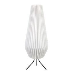 ValueLights Astrid Geometric Origami Teardrop Paper Pleated Floor Lamp in White - thumbnail 2