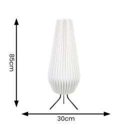 ValueLights Astrid Geometric Origami Teardrop Paper Pleated Floor Lamp in White - thumbnail 4