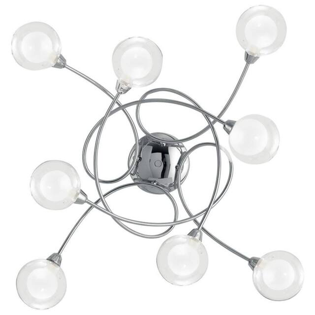 Netlighting BLOG 8 Light Multi Arm Semi Flush Ceiling light Chrome 66x66x20cm in Silver - Size: 66 x 66 x 20 cm - image 1