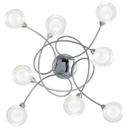 Netlighting BLOG 8 Light Multi Arm Semi Flush Ceiling light Chrome 66x66x20cm in Silver - Size: 66 x 66 x 20 cm - thumbnail 1