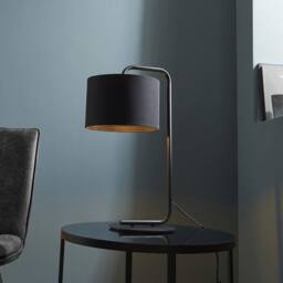 Netlighting 'CARRARA' Non Dimmable Stylish Contemporary Indoor Desk Table Lamp in Black - thumbnail 2