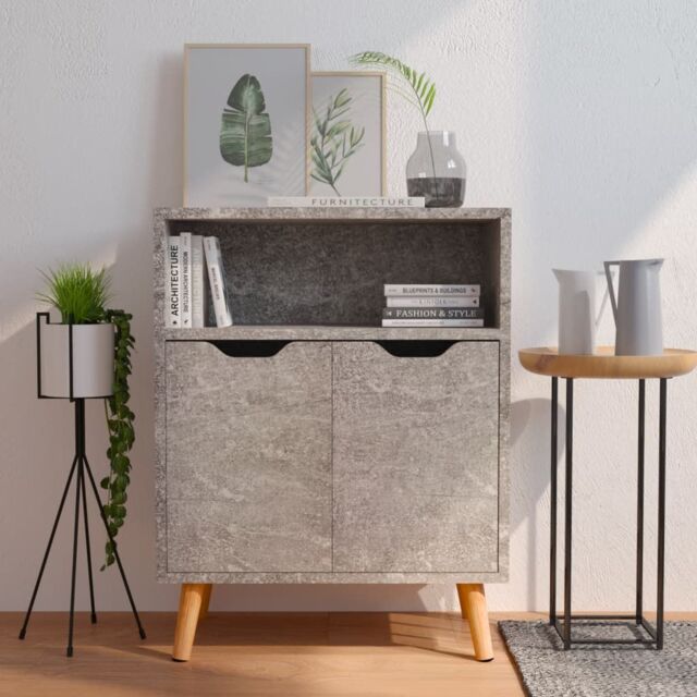 Berkfield Home Sideboard Concrete Grey 60x30x72 cm Engineered Wood - Size: 60 x 30 x 72 cm - image 1