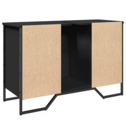 Berkfield Home Bathroom Sink Cabinet Black 91x35x60 cm Engineered Wood - Size: 91 x 35 x 60 cm - thumbnail 6
