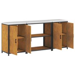 Berkfield Home Kitchen Storage Set with Shelf with Storage with Door 3 pcs Rusty in Brown - thumbnail 9