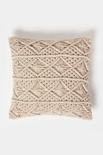 Homescapes Willow Handwoven Natural Macrame Cushion - Size: 45 cm x 45 cm - image 1