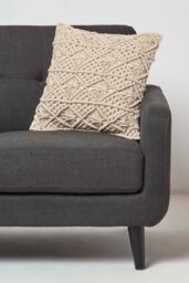 Homescapes Willow Handwoven Natural Macrame Cushion - Size: 45 cm x 45 cm - thumbnail 2