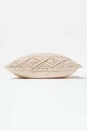 Homescapes Willow Handwoven Natural Macrame Cushion - Size: 45 cm x 45 cm - thumbnail 4