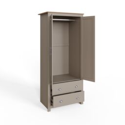 GFW Lancaster 2 Door 2 Drawer Wardrobe in Grey - thumbnail 6