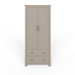 GFW Lancaster 2 Door 2 Drawer Wardrobe in Grey - thumbnail 4