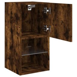Berkfield Home TV Cabinets with LED Lights 2 pcs Smoked Oak 30.5x30x60 cm in Brown - thumbnail 8