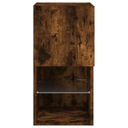 Berkfield Home TV Cabinets with LED Lights 2 pcs Smoked Oak 30.5x30x60 cm in Brown - thumbnail 9