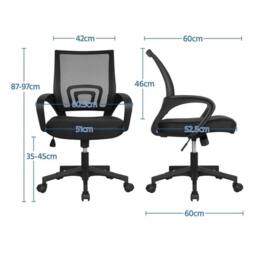 KORVIXA Home Office Chair Computer Desk Chair Swivel in Black - Size: 0.6m2 - thumbnail 2