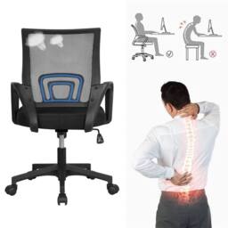 KORVIXA Home Office Chair Computer Desk Chair Swivel in Black - Size: 0.6m2 - thumbnail 5