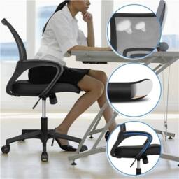 KORVIXA Home Office Chair Computer Desk Chair Swivel in Black - Size: 0.6m2 - thumbnail 3