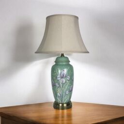 Minster Table Lamp & Shade - Ceramic - L19 x W19 x H47 cm in Green - thumbnail 2