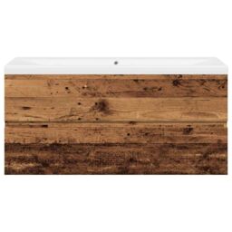 Berkfield Home Sink Cabinet with Built-in Basin Old Wood 101x39.5x49 cm in Brown - thumbnail 5