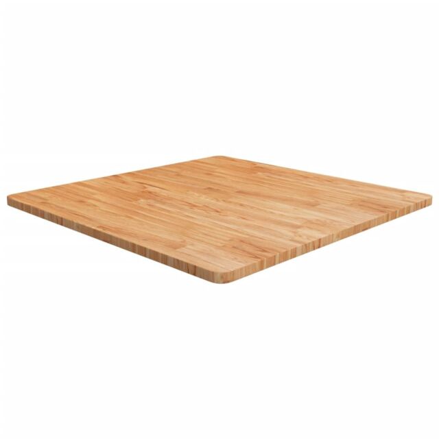 Berkfield Home Square Table Top Light Brown 90x90x2.5cm Treated Solid Wood Oak - Size: 90x90x2.5 cm - image 1
