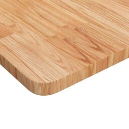 Berkfield Home Square Table Top Light Brown 90x90x2.5cm Treated Solid Wood Oak - Size: 90x90x2.5 cm - thumbnail 3