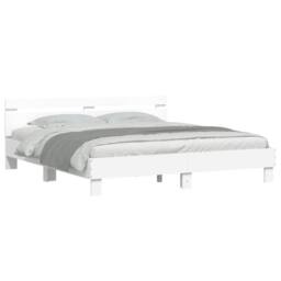 Berkfield Home Bed Frame with LED without Mattress White 160x200 cm - thumbnail 3