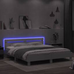 Berkfield Home Bed Frame with LED without Mattress White 160x200 cm - thumbnail 4