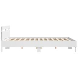 Berkfield Home Bed Frame with LED without Mattress White 160x200 cm - thumbnail 8